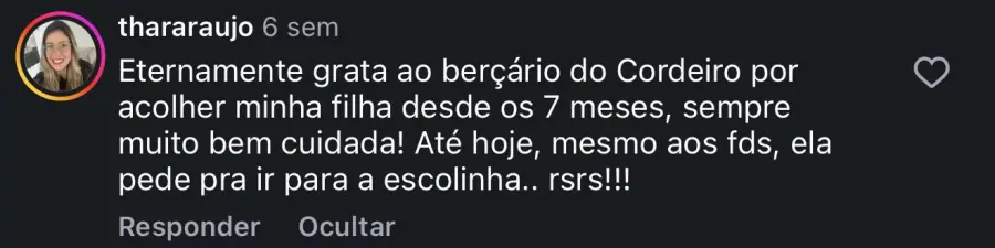 Depoimento de família do Colégio Cordeiro